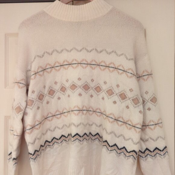 Talbots Women's Cozy Fair Isle Mockneck Sweater Size Small - Picture 3 of 12